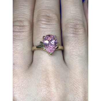 Sky Jewelry Серебряное кольцо (позолота) с розовым фианитом