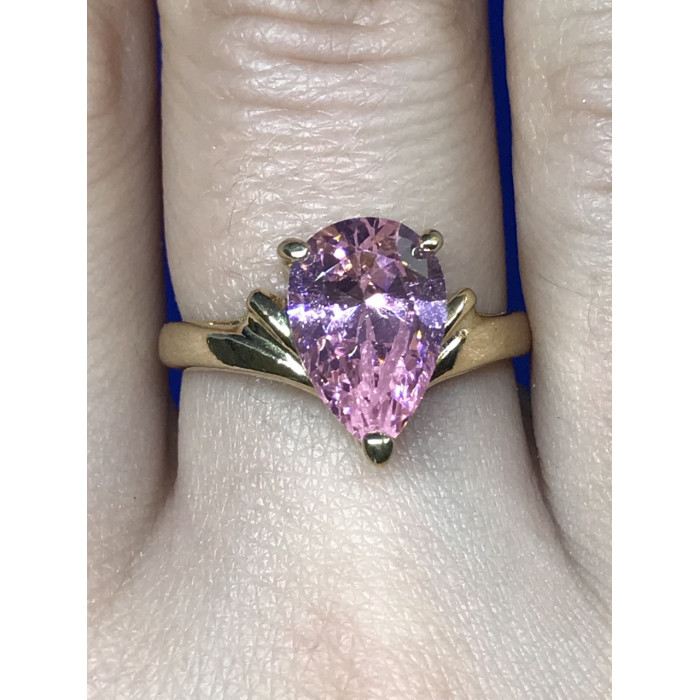 Sky Jewelry Серебряное кольцо (позолота) с розовым фианитом