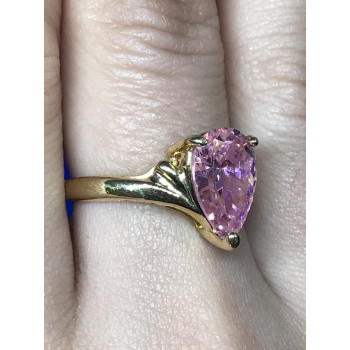 Sky Jewelry Серебряное кольцо (позолота) с розовым фианитом