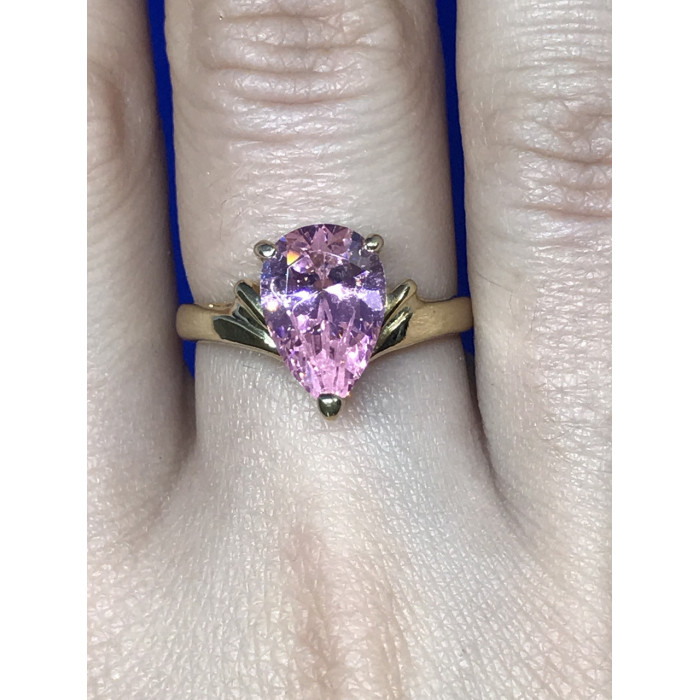 Sky Jewelry Серебряное кольцо (позолота) с розовым фианитом