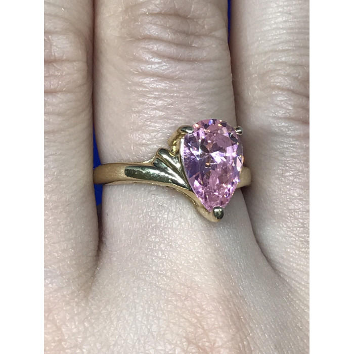 Sky Jewelry Серебряное кольцо (позолота) с розовым фианитом