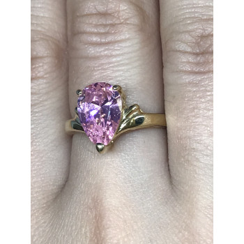 Sky Jewelry Серебряное кольцо (позолота) с розовым фианитом