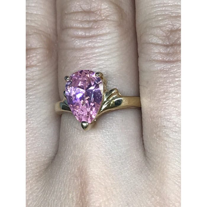 Sky Jewelry Серебряное кольцо (позолота) с розовым фианитом