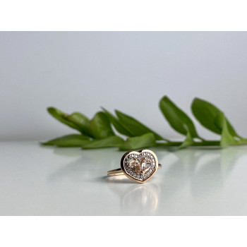 Sky Jewelry Серебряное кольцо в позолоте с Морганитом