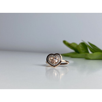 Sky Jewelry Серебряное кольцо в позолоте с Морганитом