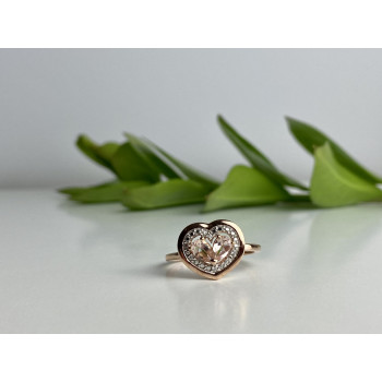 Sky Jewelry Серебряное кольцо в позолоте с Морганитом