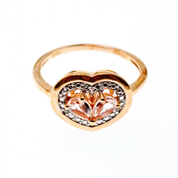 Sky Jewelry Серебряное кольцо в позолоте с Морганитом