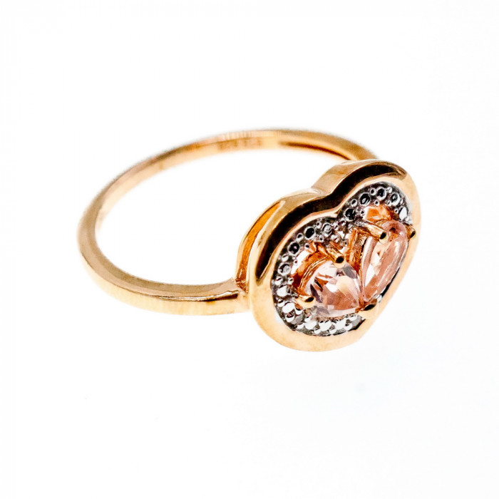 Sky Jewelry Серебряное кольцо в позолоте с Морганитом
