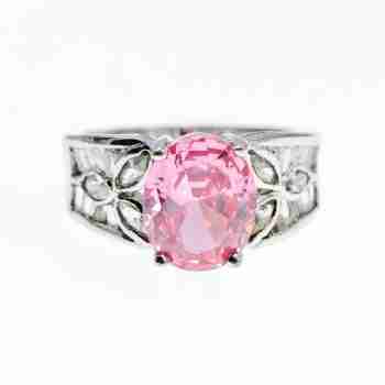 Sky Jewelry Серебряное кольцо 925 проба с розовым и белым фианитом