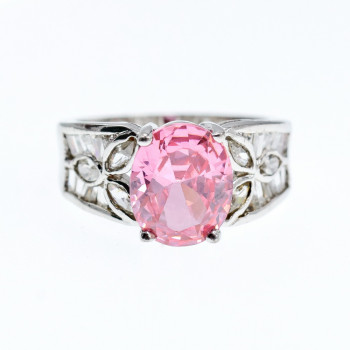 Sky Jewelry Серебряное кольцо 925 проба с розовым и белым фианитом