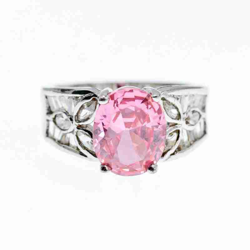 Sky Jewelry Серебряное кольцо 925 проба с розовым и белым фианитом