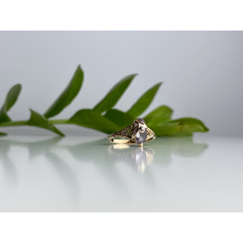 Sky Jewelry Золотое Кольцо с иолитом и бриллиантом