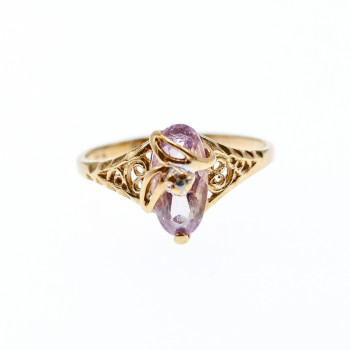 Sky Jewelry Золотое Кольцо с иолитом и бриллиантом