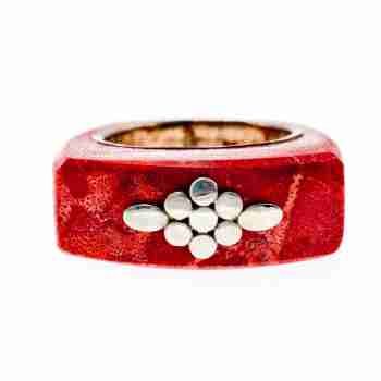 Sky Jewelry Серебряное эксклюзивное кольцо Коралл