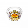Sky Jewelry Серебряное кольцо 925 проба с желтыми и сиреневыми фианитами