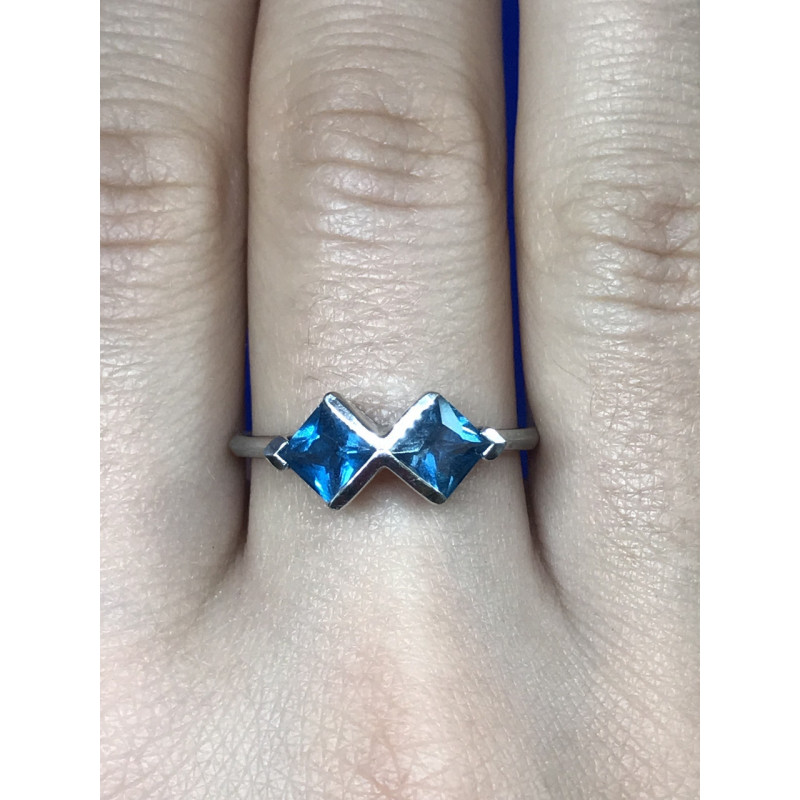 Sky Jewelry Серебряное кольцо с камнем синий Жадеит