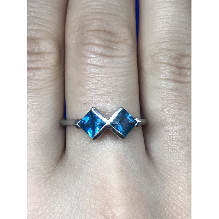 Sky Jewelry Серебряное кольцо с камнем синий Жадеит