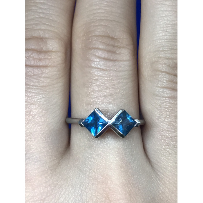 Sky Jewelry Серебряное кольцо с камнем синий Жадеит