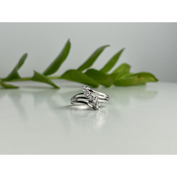 Sky Jewelry Серебряное кольцо с камнями белый топаз  Очарование