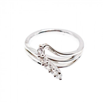 Sky Jewelry Серебряное кольцо с камнями белый топаз  Очарование