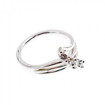 Sky Jewelry Серебряное кольцо с камнями белый топаз  Очарование