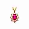 Sky Jewelry Золотой кулон с Рубином и белым Топазом