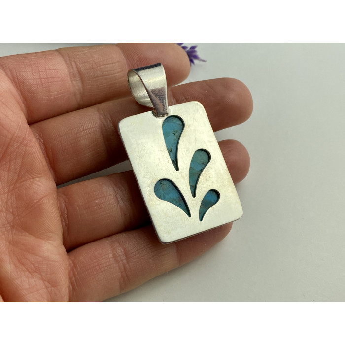 Sky Jewelry Серебряный кулон с Бирюзой 925 проба