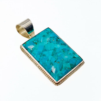 Sky Jewelry Серебряный кулон с Бирюзой 925 проба