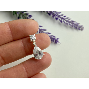Sky Jewelry Серебряный Кулон с Фианитами  Капля