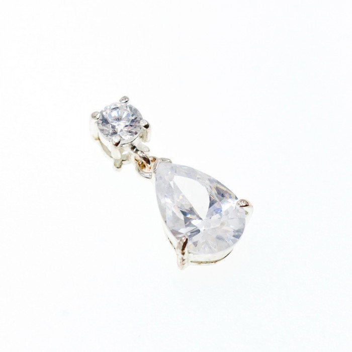 Sky Jewelry Серебряный Кулон с Фианитами  Капля