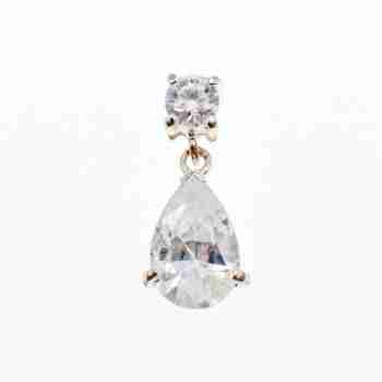 Sky Jewelry Серебряный Кулон с Фианитами  Капля