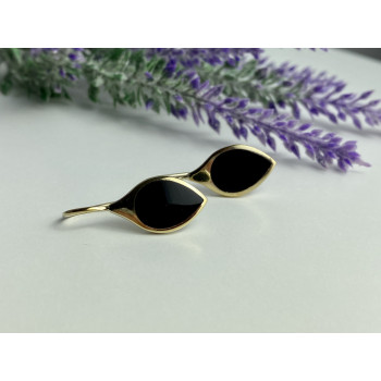 Sky Jewelry Серебряные серьги в позолоте с эмалью