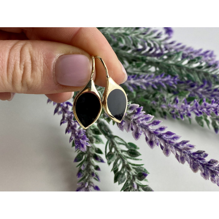 Sky Jewelry Серебряные серьги в позолоте с эмалью