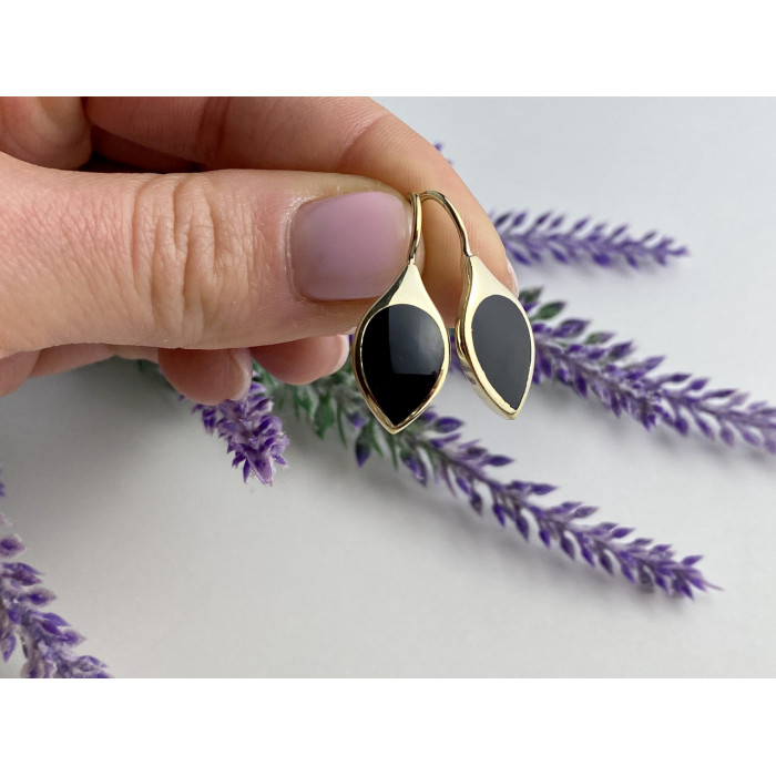 Sky Jewelry Серебряные серьги в позолоте с эмалью