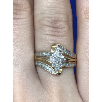 Sky Jewelry Кольцо серебро 925 пробы (позолота) с фианитами