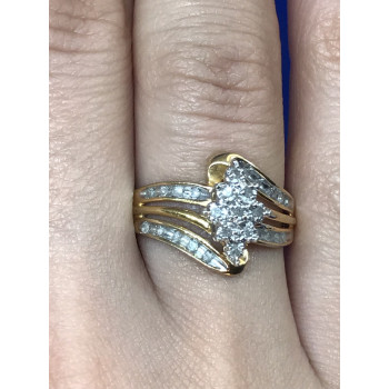 Sky Jewelry Кольцо серебро 925 пробы (позолота) с фианитами