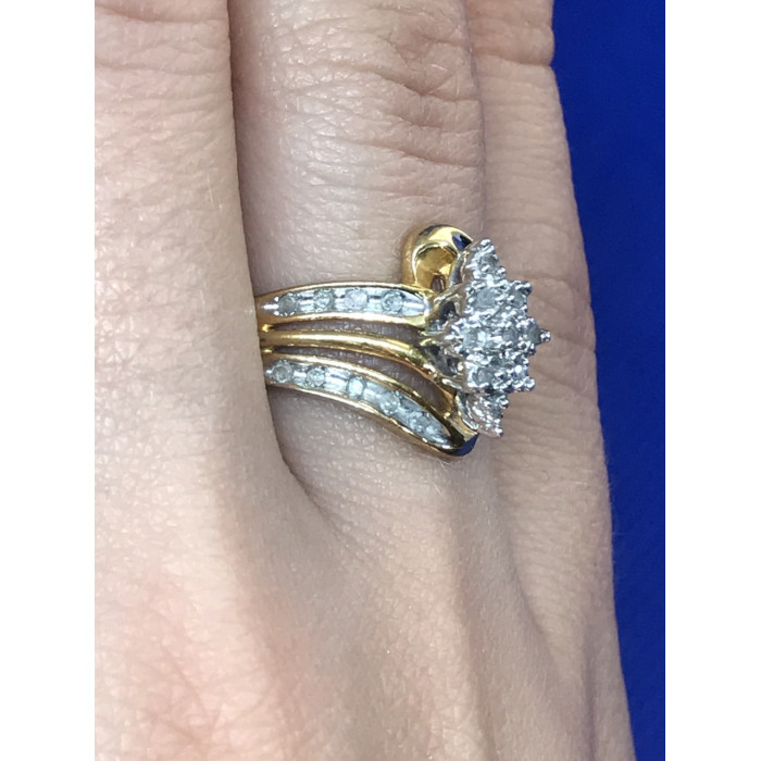 Sky Jewelry Кольцо серебро 925 пробы (позолота) с фианитами