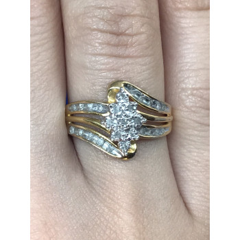 Sky Jewelry Кольцо серебро 925 пробы (позолота) с фианитами