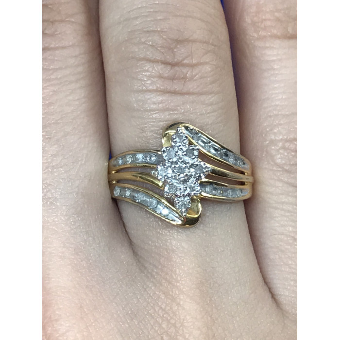 Sky Jewelry Кольцо серебро 925 пробы (позолота) с фианитами