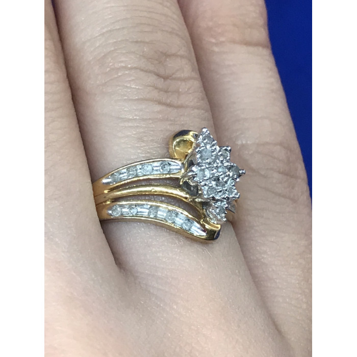 Sky Jewelry Кольцо серебро 925 пробы (позолота) с фианитами