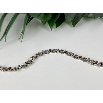 Sky Jewelry Серебряный браслет 925 проба с Альмандином и Марказитом