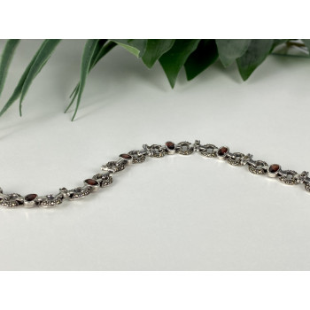 Sky Jewelry Серебряный браслет 925 проба с Альмандином и Марказитом