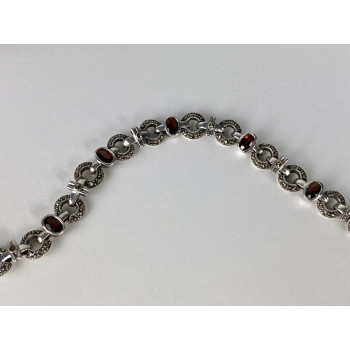 Sky Jewelry Серебряный браслет 925 проба с Альмандином и Марказитом