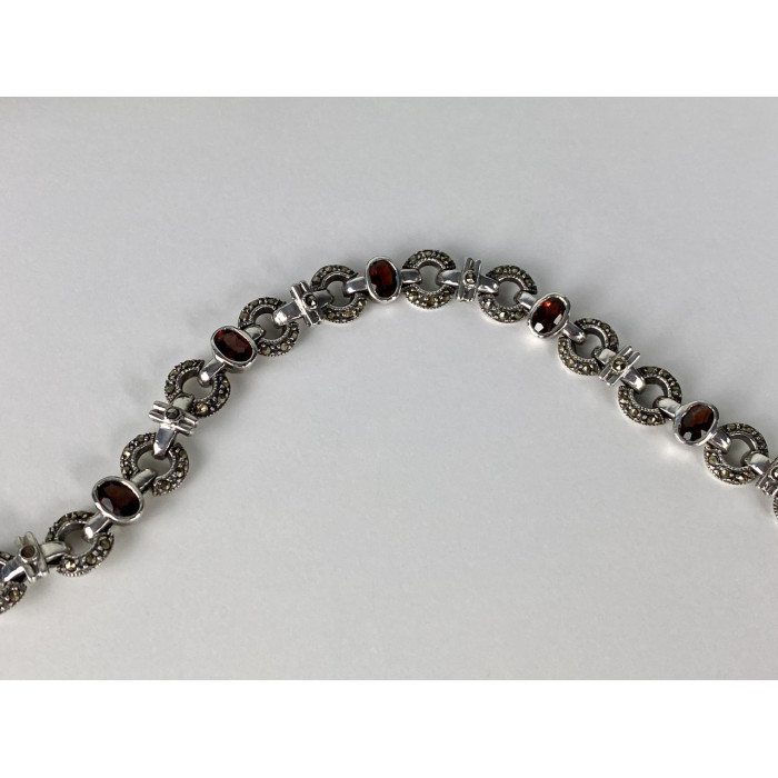 Sky Jewelry Серебряный браслет 925 проба с Альмандином и Марказитом