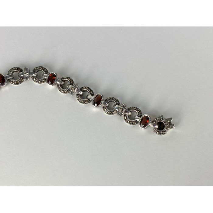 Sky Jewelry Серебряный браслет 925 проба с Альмандином и Марказитом