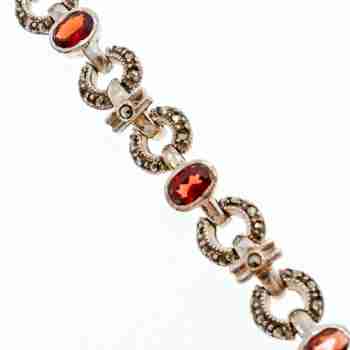 Sky Jewelry Серебряный браслет 925 проба с Альмандином и Марказитом