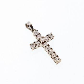 Sky Jewelry Серебряный крестик 925 проба с бриллиантами