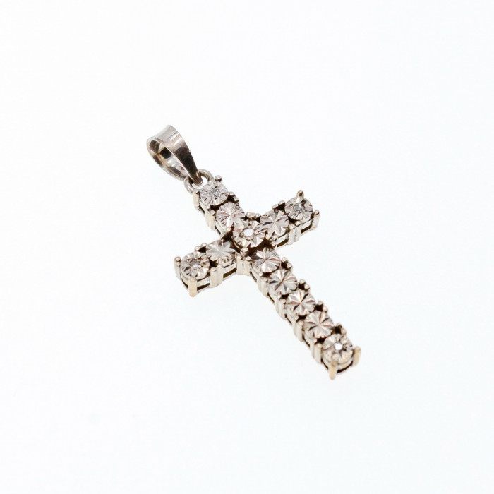 Sky Jewelry Серебряный крестик 925 проба с бриллиантами