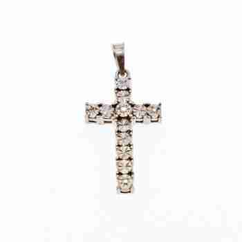 Sky Jewelry Серебряный крестик 925 проба с бриллиантами