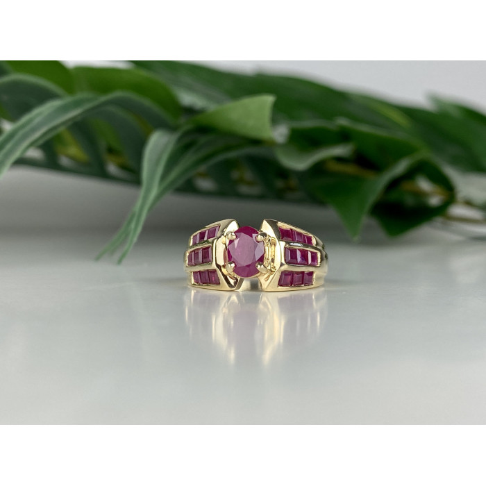 Sky Jewelry Золотое кольцо с рубинами  Королева